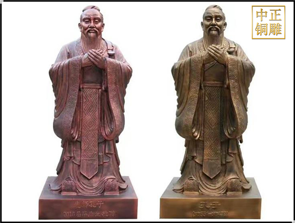 仿銅孔子頭像雕塑